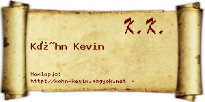 Kóhn Kevin névjegykártya